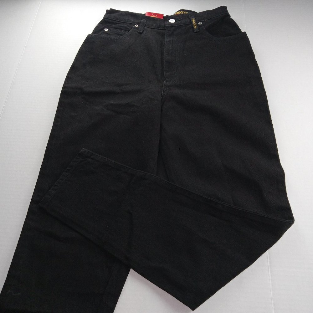 Sasson Women's Vintage Mom Jeans Size 12 Black High Rise Tapered Leg Cotton